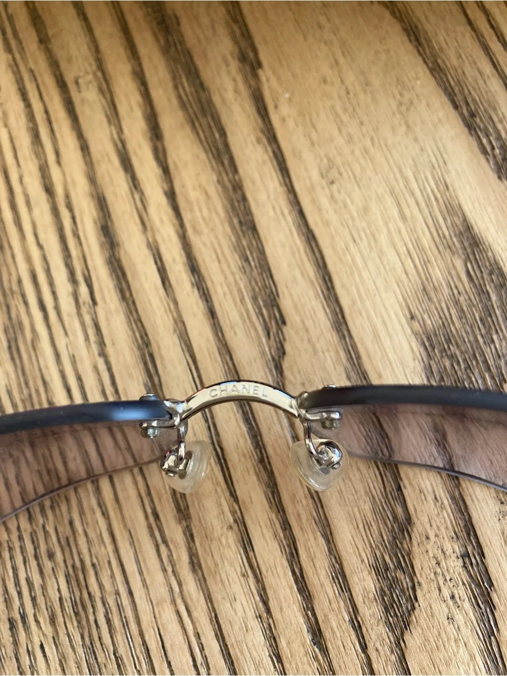CHANEL Rimless Sunglasses with Blue Gradient Lenses
